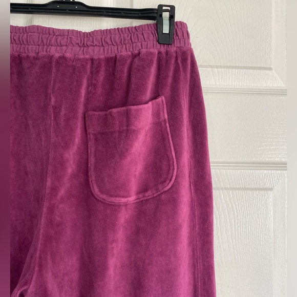 Suzie Kondi Velour Unisex Track Pants Size XS Plum Purple NWT Athleisure - Picture 7 of 14